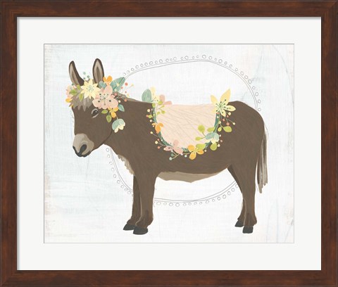 Framed Dainty Burro I Print