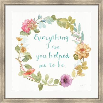 Framed Rainbow Seeds Wreath IV Everything Print