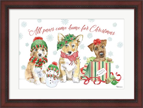 Framed Holiday Paws I Print