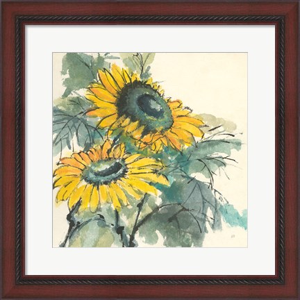 Framed Sunflower I Print