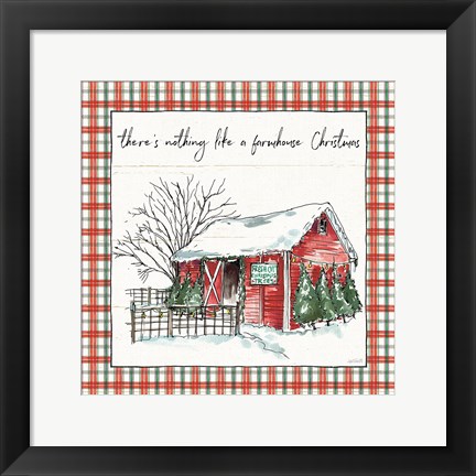 Framed Holiday on the Farm IV Plaid Print