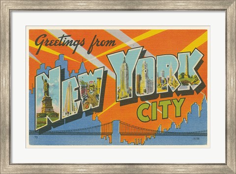 Framed Greetings from New York Print