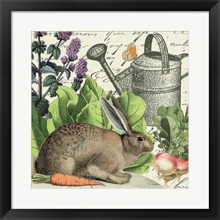 Framed Garden Rabbit I Print