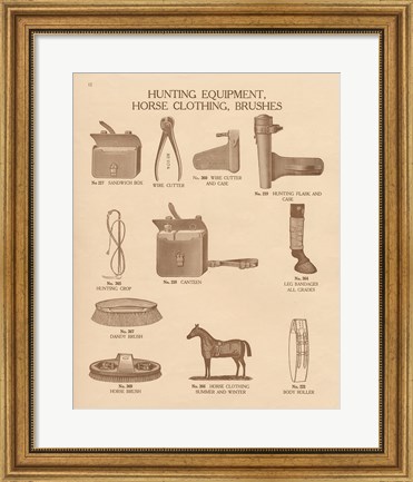 Framed Equine Riding Gear IV Print