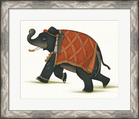 Framed India Elephant II Light Crop Print