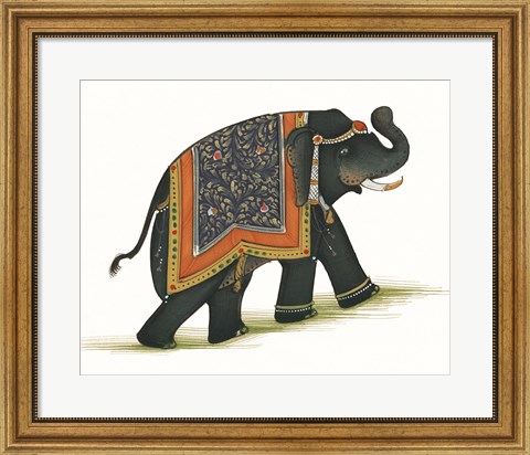 Framed India Elephant I Light Crop Print