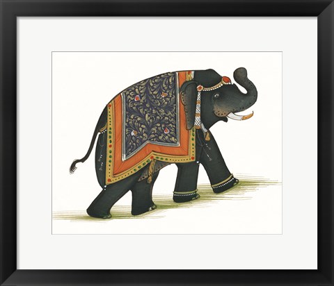 Framed India Elephant I Light Crop Print