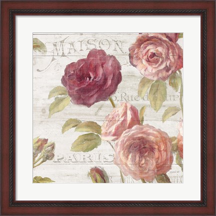 Framed French Roses V Print