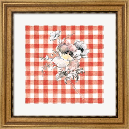 Framed Sketchbook Garden X Red Checker Print