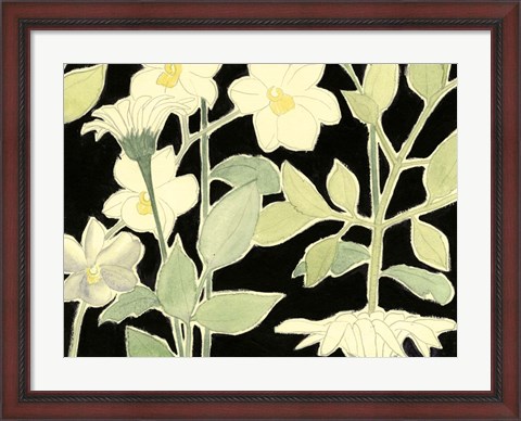 Framed White Night Flowers II Print