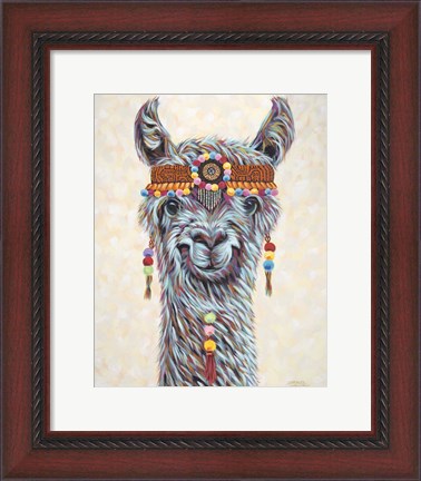 Framed Hippie Llama I Print