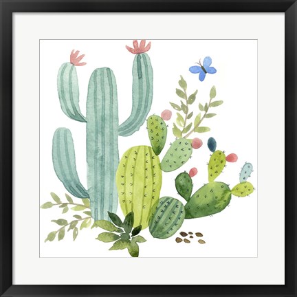 Framed Happy Cactus IV Print