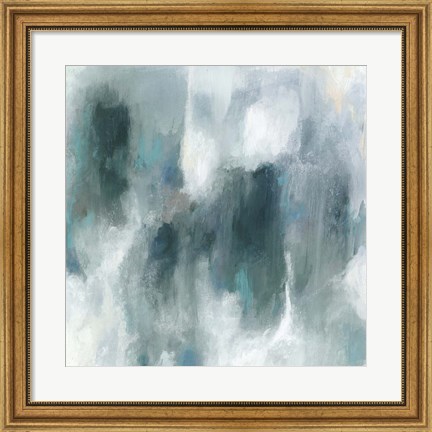 Framed Teal Tempest I Print