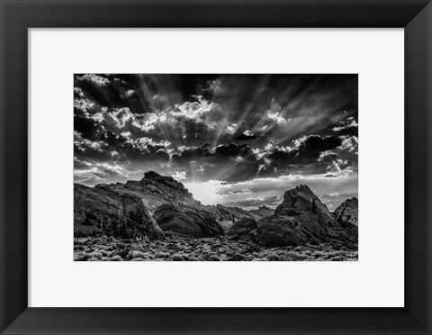 Framed Valley Of Fire 3 Black &amp; White Print