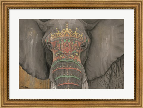 Framed Tattooed Elephant Print