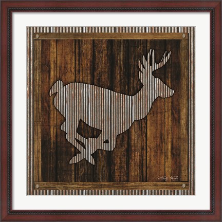 Framed Deer Running I Print