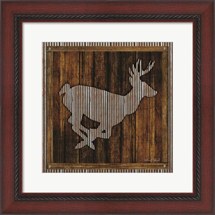 Framed Deer Running I Print