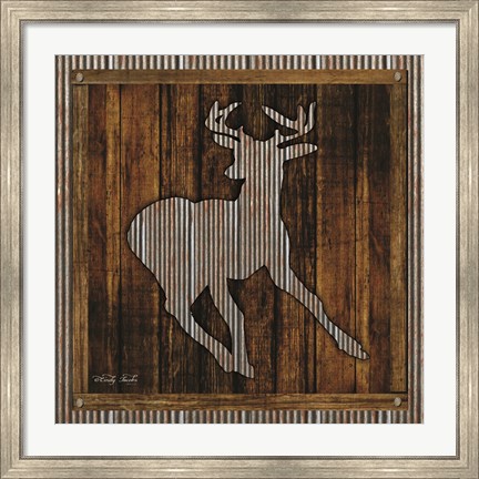 Framed Deer Running II Print