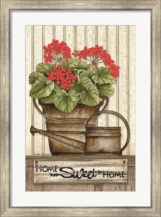 Framed Home Sweet Home Geraniums Print