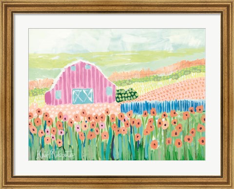 Framed Strolling the Farm Print