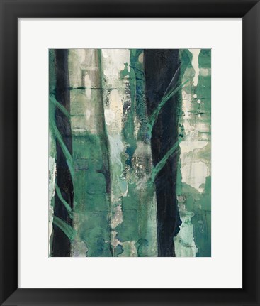 Framed Deep Woods II Emerald Crop Print