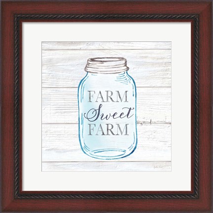 Framed Farmhouse Stamp Mason Jar Print