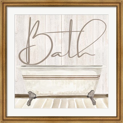 Framed Rustic Bath II Bath Print