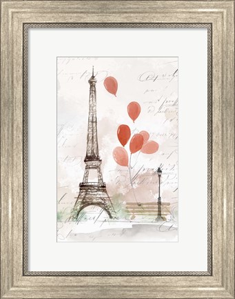 Framed Balloons in Paris Print