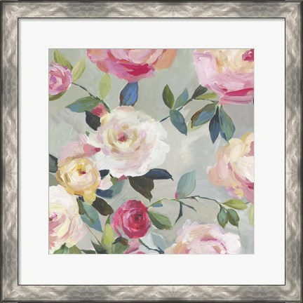 Framed Cascade of Roses II Print