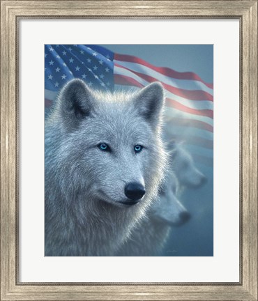 Framed Arctic Wolves America Print