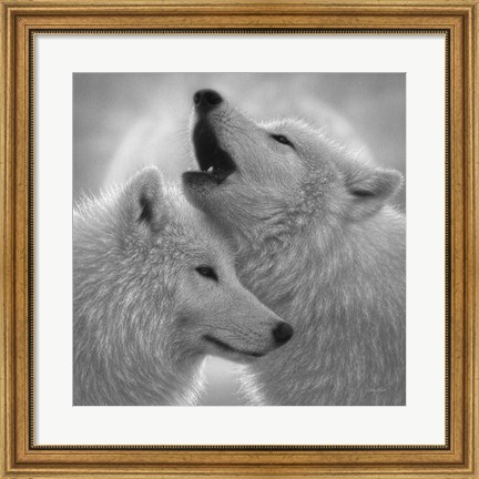 Framed Wolves - Love Song - B&amp;W Print