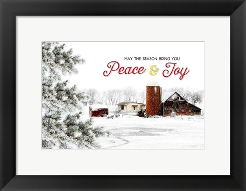 Framed Peace and Joy Barn Print