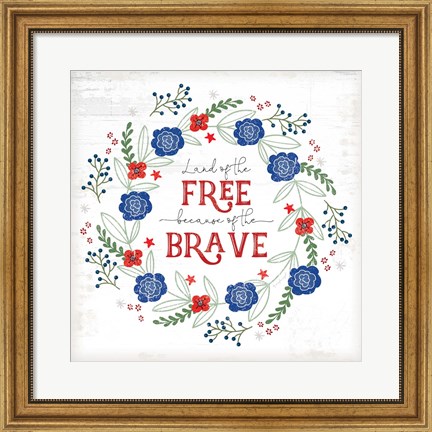 Framed Land of the Free - Floral Print