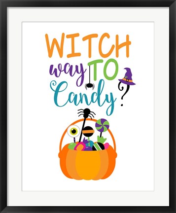 Framed Witch Way to Candy Print