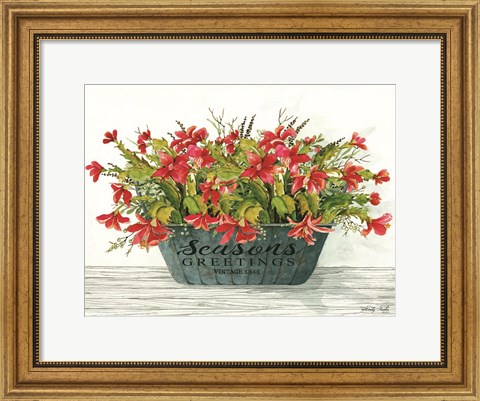 Framed Seasons Greetings Pot Print