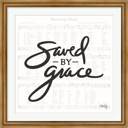 Framed Saved by Grace Print