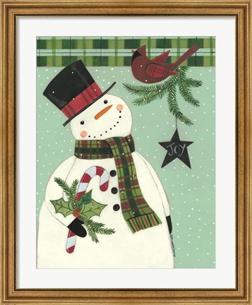 Framed Joy Snowman Print