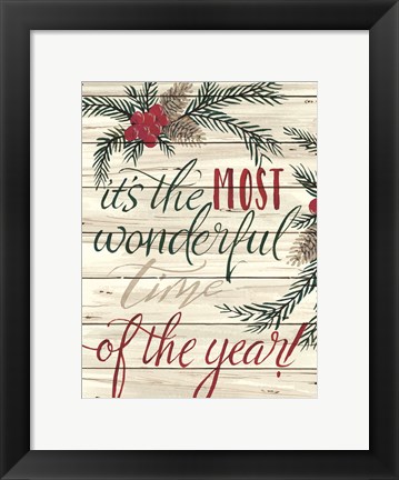 Framed It&#39;s the Most Wonderful Time Shiplap Print