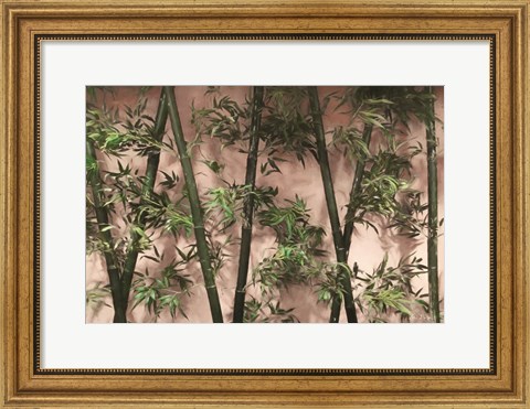 Framed Bamboo on Blush Print