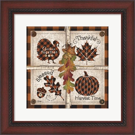 Framed Autumn Four Square Harvest Time Print