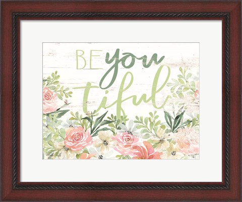 Framed Floral Be You Tiful Print