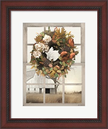 Framed Fall Window View I Print