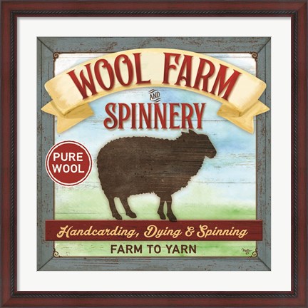 Framed Wool Farm Spinnery Print