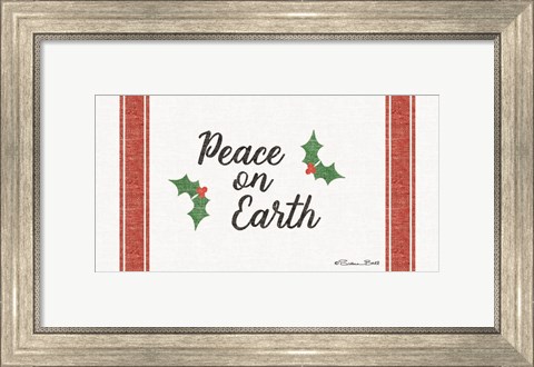 Framed Peace on Earth Grain Sack Print