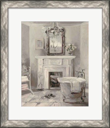 Framed French Bath IV Gray Print