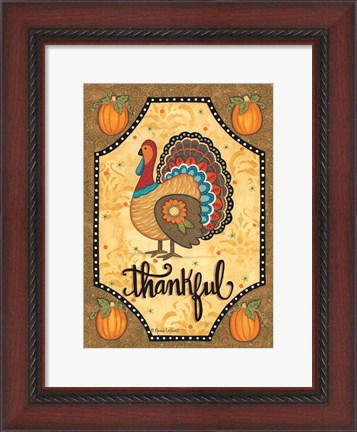 Framed Thankful Turkey Print