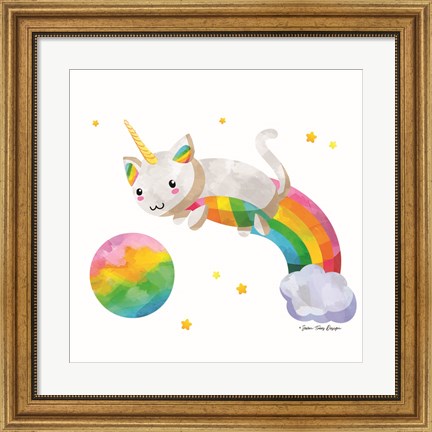 Framed Rainbow Caticorn II Print