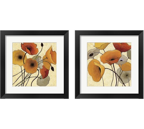 Pumpkin Poppies 2 Piece Framed Art Print Set by Shirley Novak