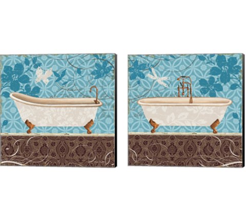 Eco Motif Bath 2 Piece Canvas Print Set by Lisa Audit