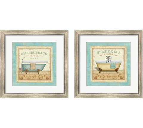 Beach Hotel 2 Piece Framed Art Print Set by Daphne Brissonnet